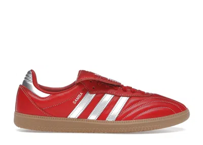 Pre-owned Adidas Originals Samba Lt Silver (women's) Sneakers In Better Scarelet Red/silver Metallic/gum
