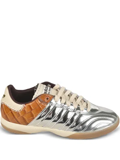 Adidas Originals Samba Metallic Crocodile-effect Sneakers In Silver