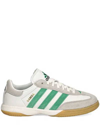 Adidas Originals White & Green Samba Mn Sneakers In Ftwwht/green/gum3