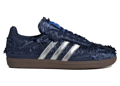 Pre-owned Adidas Originals Samba Og Caroline Hu Satin (women's) Sneakers In Dark Blue/silver Metallic/chalk White
