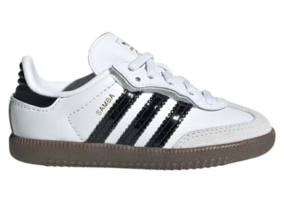 Pre-owned Adidas Originals Samba Og Comfort Closure White Black Patent Stripes Sneakers In Cloud White/core Black/gum In Multi