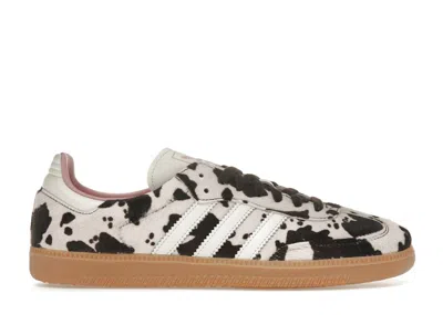 Pre-owned Adidas Originals Samba Og Cow Print (women's) Sneakers In Dark Brown/off White/gum 3