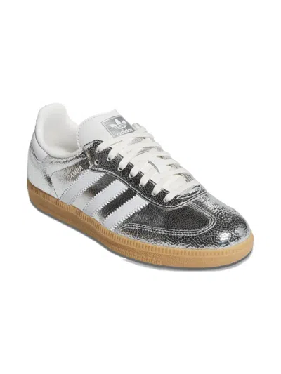 Adidas Originals Kids' Samba Og Cracked-leather Sneakers In Gray