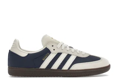 Pre-owned Adidas Originals Samba Og Crew White (women's) Sneakers In Night Indigo/cream White/gold Metallic In Multi