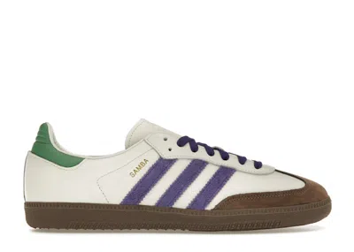 Pre-owned Adidas Originals Samba Og Green Brown (women's) Sneakers In Off White/core Purple/prologue Green