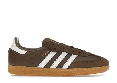 Pre-owned Adidas Originals Samba Og Gum (women's) Sneakers In Earth Strata/footwear White/gold Metallic