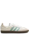 Adidas Originals Womens Cloud White Legacy Teal Samba Og Logo-print Leather Low-top Trainers In White