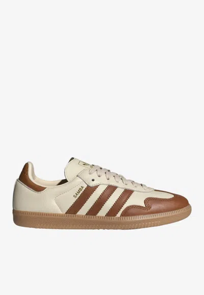 Adidas Originals Samba Og Leather Low-top Sneakers In Neutral