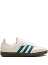 Adidas Originals Womens Cloud White Legacy Teal Samba Og Logo-print Leather Low-top Trainers In Neutrals
