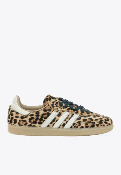 ADIDAS ORIGINALS SAMBA OG LEOPARD PRINT LOW-TOP SNEAKERS
