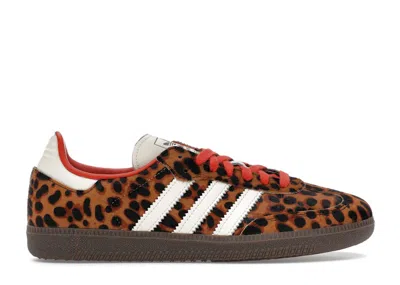Pre-owned Adidas Originals Samba Og Leopard (women's) Sneakers In Core Black/preloved Red/cream White
