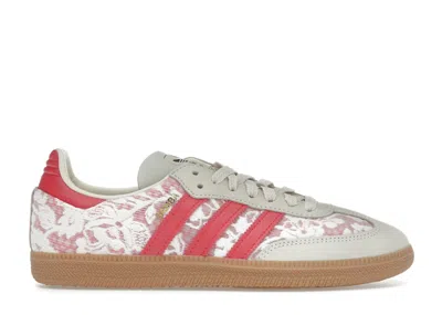 Pre-owned Adidas Originals Samba Og Liberty London (women's) Sneakers In Footwear White/cream White/better Scarelet Red