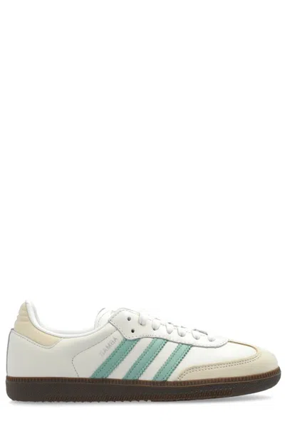 Adidas Originals Off-white & Green Samba Og Sneakers In Multi