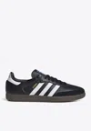 Adidas Originals Low-top Rubber Sole Sneakers With Contrast Stripes In Black