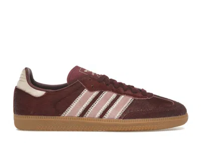 Pre-owned Adidas Originals Samba Og Pony (women's) Sneakers In Sand Strata/maroon/warm Clay