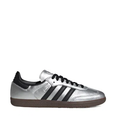 Adidas Originals Samba Og Metallic Leather Sneakers In Silver
