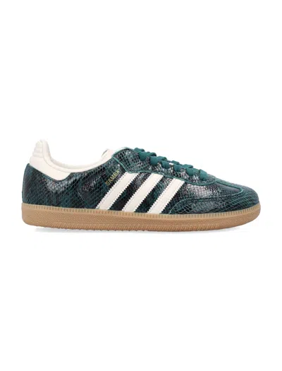 Adidas Originals Samba Og Snakeskin Leather Womans Sneakers In Green