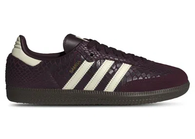 Pre-owned Adidas Originals Samba Og Snakeskin (women's) Sneakers In Maroon/cream White/gold Metallic In Multi