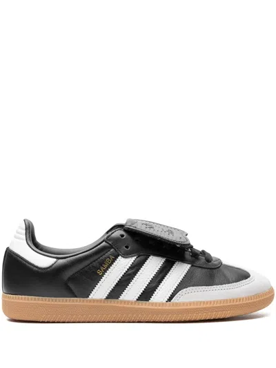 Adidas Originals Mens Samba Lt Branded Leather Low-top Trainers Black White Gold Metalli