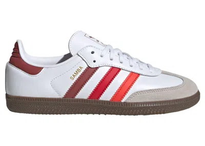Pre-owned Adidas Originals Samba Og Sneakers In Cloud White/bright Red/better Scarelet Red