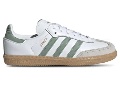 Pre-owned Adidas Originals Samba Og Sneakers In Cloud White/silver Green/gum In Multi