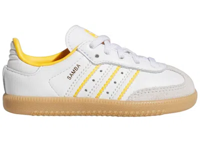 Pre-owned Adidas Originals Samba Og Sneakers In Crystal White/cloud White/crew Yellow In Multi
