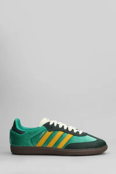 Adidas Originals Samba Og Sneakers In Green Velvet In Multi
