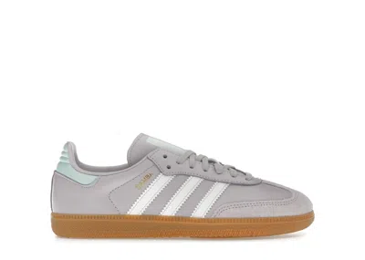 Pre-owned Adidas Originals Samba Og Sneakers In Silver Dawn/crystal White/semi Flash Aqua In Multi