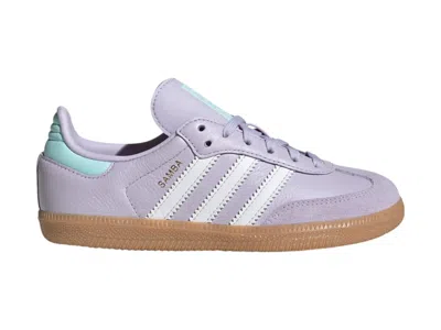 Pre-owned Adidas Originals Samba Og Sneakers In Silver Dawn/crystal White/semi Flash Aqua In Multi
