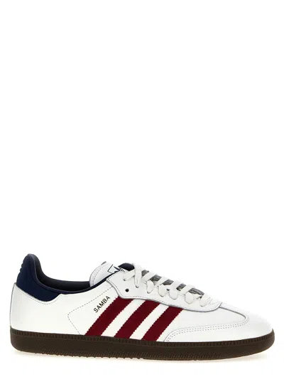 Adidas Originals Samba Og Sneakers In White/team Victory Red/night Indigo