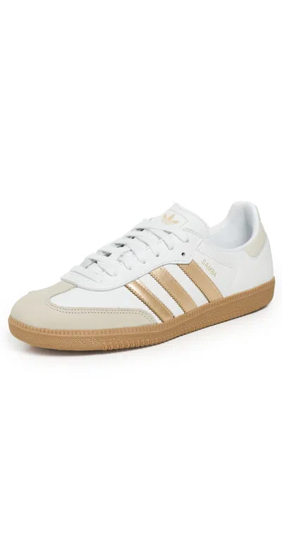 Adidas Originals Samba Og Sneakers White/wonder Gold Met/grey One In Multi