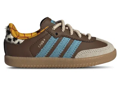 Pre-owned Adidas Originals Samba Og Toy Story Woody Sneakers In Preloved Brown/preloved Blue/aluminum