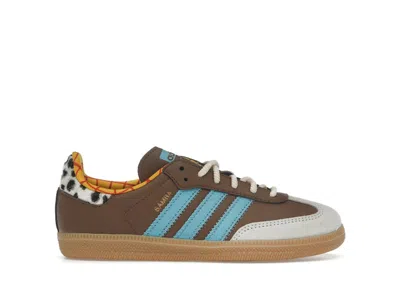 Pre-owned Adidas Originals Samba Og Toy Story Woody Sneakers In Preloved Brown/preloved Blue/aluminum