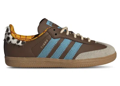 Pre-owned Adidas Originals Samba Og Toy Story Woody Sneakers In Preloved Brown/preloved Blue/aluminum