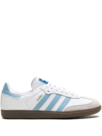 Adidas Originals Mens  Samba In White/clear Sky Blue/gum