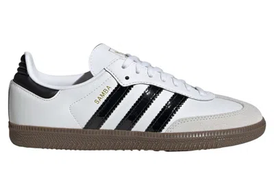 Pre-owned Adidas Originals Samba Og White Black Patent Stripes Sneakers In Cloud White/core Black/gum In Multi