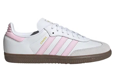 Pre-owned Adidas Originals Samba Og White Sneakers In Cloud White/clear Pink/gum In Multi
