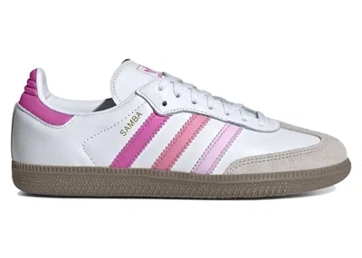 Pre-owned Adidas Originals Samba Og White Sneakers In Cloud White/orchid Fusion/rose Tone