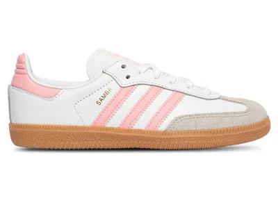 Pre-owned Adidas Originals Samba Og White Sneakers In Cloud White/semi Pink Spark/gum