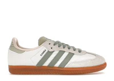 Pre-owned Adidas Originals Samba Og (women's) Sneakers In Cloud White/silver Green/putty Mauve