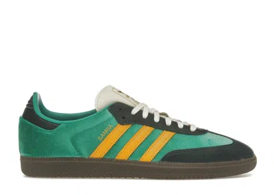 Pre-owned Adidas Originals Samba Og (women's) Sneakers In Court Green/preloved Yellow/collegiate Green In Multi