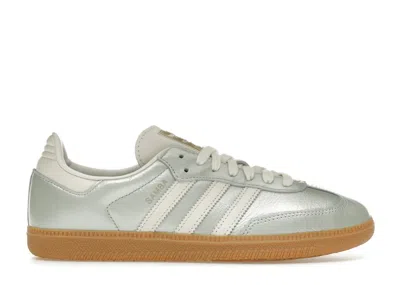 Pre-owned Adidas Originals Samba Og (women's) Sneakers In Linen Green Metallic/off White/cyber Metallic