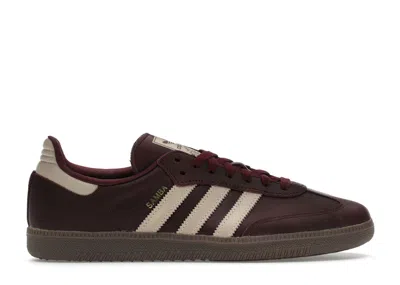 Pre-owned Adidas Originals Samba Og (women's) Sneakers In Maroon/crystal Sand/gold Metallic Sneakers