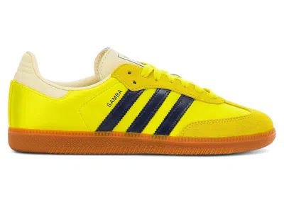 Pre-owned Adidas Originals Samba Og (women's) Sneakers In Shock Yellow/night Indigo/cream White