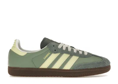 Pre-owned Adidas Originals Samba Og (women's) Sneakers In Silver Green/ice Yellow/legend Ivy In Multi
