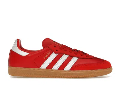 Pre-owned Adidas Originals Samba Og (women's) Sneakers In White/better Scarelet Red/gum