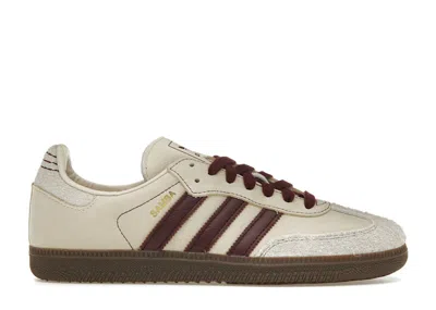 Pre-owned Adidas Originals Samba Og (women's) Sneakers In Wonder White/maroon/putty Grey In Multi