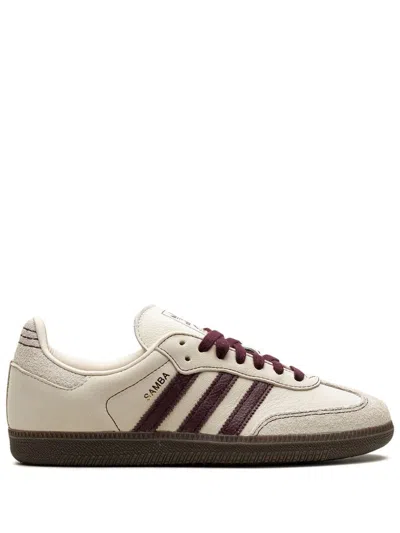 Adidas Originals Samba Og "wonder White/maroon" Sneakers