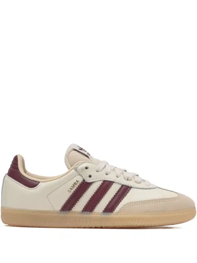 Adidas Originals Samba Og "wonder White/shadow Red/gum" Trainers In Gold