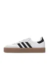 Adidas Originals Samba Panelled Sneakers In White  Core Black  & Gold Metallic